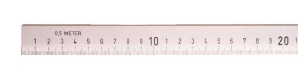 Feststehender Maßstab aus Holz - mm-Teilung beidseitig 0,5m