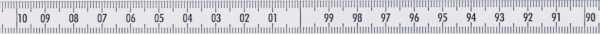 Skalenbandmaß weißlackiert rechts-links 13 mm fortlaufend ohne Meterzahl