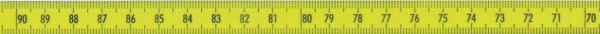 Skalenbandmaß polysan/gelb - rechts/links 13 mm fortlaufend ohne Meterzahl