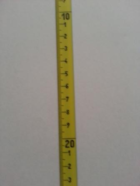 Skalenbandmaß Oben/Unten 13 mm polyamid/gelb fortlaufend ohne Meterzahl