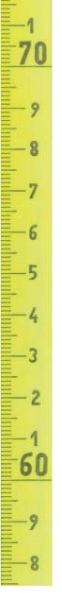 Skalenbandmaß Unten/Oben 13 mm polyamid/gelb fortlaufend ohne Meterzahl