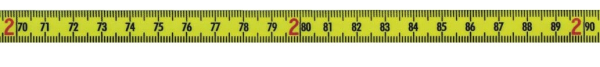 Skalenbandmaß polysan/gelb - links/rechts 10 mm mit Selbstklebefolie 10 Meter