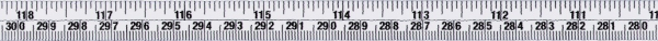 Skalenbandmaß mm+inch rechts-links 5m-200inch mit Selbstklebefolie