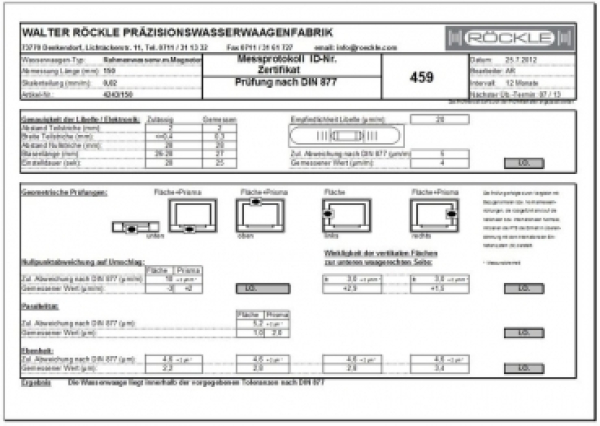 Rahmen-Wasserwaage 300x300 mm  0,04 mm/m