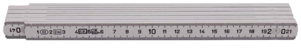 Gliedermaßstab aus Kunststoff - weiß - 2 m (CE)
