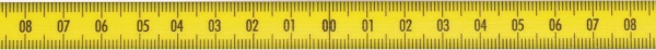 Skalenbandmaß Nullpunkt in Mitte, polaymid mm-Teilung mit Selbstklebefolie 0,4-0-0,4 Meter